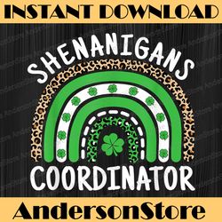 shenanigans coordinator teacher st patricks day cute rainbow png sublimation designs