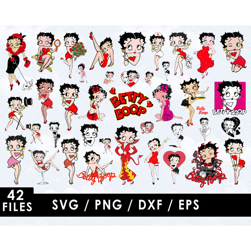 Betty Boop SVG, Betty Boop cartoon SVG, Betty Boop face SVG, Classic cartoon character SVG, Retro cartoon SVG, Vintage cartoon SVG, Cartoon pin-up girl SVG, Red