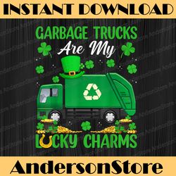 funny garbage truck are my lucky charms st. patrick's day png sublimation designs