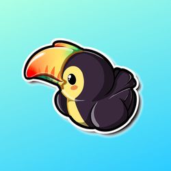 kawaii toucan. super adorable kawaii bird friend-for laptop, planner, phone case