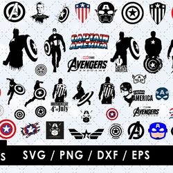 Captain America Svg Files, Captain America Png Files, Vector Png Images, SVG Cut File for Cricut, Clipart Bundle Pack