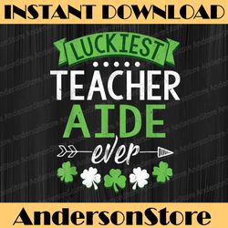 shamrock one lucky teacher aide st. patrick's day school png sublimation designs