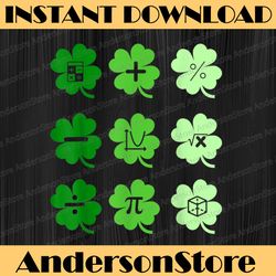 love shamrock math teacher st patricks day png sublimation designs
