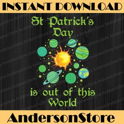 st. patrick's day is out of this world green planets space png sublimation designs