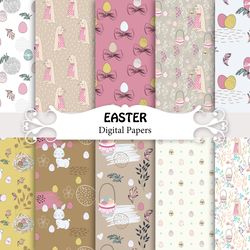 easter, seamless patterns.