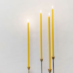Color Beeswax Candles - STRAIGHT 400mm SET - Taper Tall Organic Candles Christmas Birthday Dinner Wedding Special Occasi