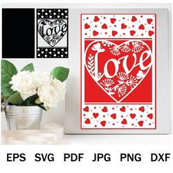Papercut holiday greeting card template, SVG format