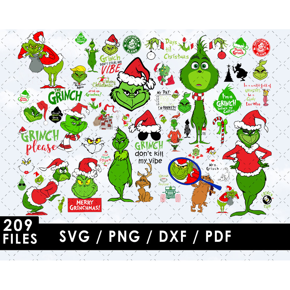 Grinch SVG, Max SVG, Cindy Lou Who SVG, Whoville SVG, Grinch face SVG, Christmas SVG, Kids' room decor SVG, SVG for Cricut, DIY Grinch craft SVG, Cartoon fan ar