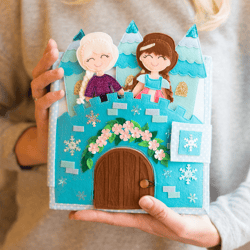Elsa frozen 2 Birthday present for girl Elsa castle Quiet Book Doll house furniture Frozen story book Elsa doll house