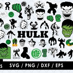 Hulk Svg Files, Hulk Png Files, Vector Png Images, SVG Cut File for Cricut, Clipart Bundle Pack