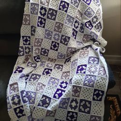 Granny Square Crochet Blanket, Daisy Crochet Blanket