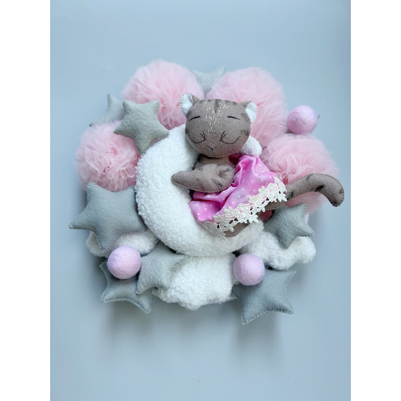 Baby mobile crib cat mobile felt Nursery decor