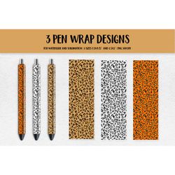 Autumn Pen Wrap. Fall  Pen Wrap. Leopard Print Pen Wrap PNG