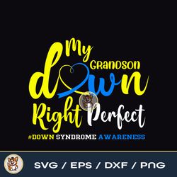 My Grandson Down Right Perfect  Down Syndrome Awareness File Download PNG SVG EPS DXF