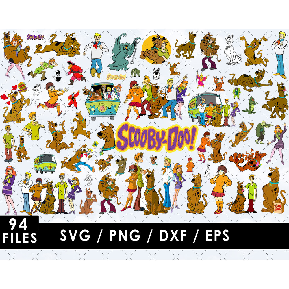 Scooby-Doo SVG, Shaggy SVG, Fred SVG, Daphne SVG, Velma SVG, Mystery Machine SVG, Scooby Snacks SVG, Scooby-Doo gang SVG, Hanna-Barbera cartoon SVG, Kids' room