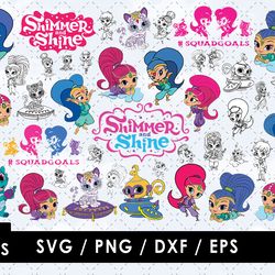 shimmer and shine svg files, shimmer and shine png file, vector png images, svg cut file for cricut, clipart bundle pack