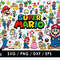 Super Mario SVG, Mario SVG, Luigi SVG, Princess Peach SVG, Bowser SVG, Toad SVG, Yoshi SVG, Wario SVG, Waluigi SVG, Donkey Kong SVG, Koopa Troopa SVG, Goomba SV