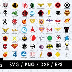 superhero icons svg files, superhero icons png file, vector png images, svg cut file for cricut, clipart bundle pack
