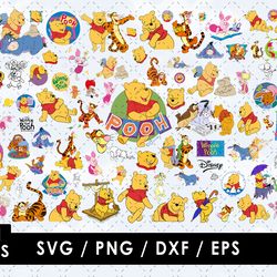 Winnie the Pooh Svg Files, Winnie the Pooh Png File, Vector Png Images, SVG Cut File for Cricut, Clipart Bundle Pack