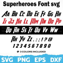 Superheroes Font Svg, Font svg, Silhouette, Cricut Font, Bundle Font, Cute Fonts, Instant Download