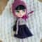 Blythe set clothes - dress with long sleeves and gnome knitted hat, Smart doll clothes, Blythe clothes