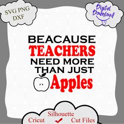 beacause teachers need more than just apples svg, teacher svg, teacher life svg, teacher gift svg, teacher quotes, teach