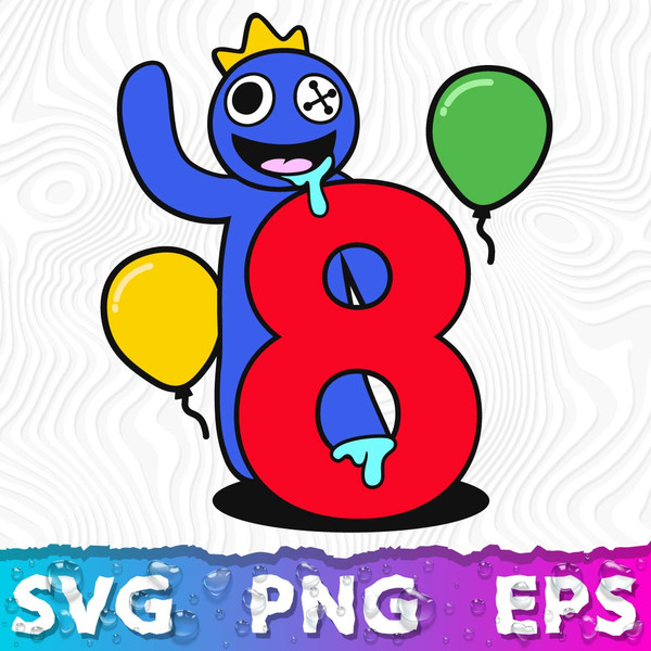 Blue SVG, Blue SVG 8Th Birthday, Rainbow Friends PNG, Friend - Inspire  Uplift