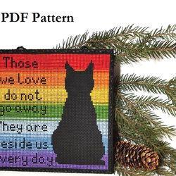 Cat Memorial, Easy Cross Stitch Pattern, Cat Loss Gift, Pet Memorial, Cat Sympathy, Beginner Embroidery, Cat Remembrance