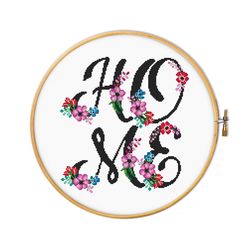 Lettering home - cross stitch pattern