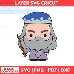 albus dumbledore harry potter on potter felt svg, harry potter logo svg, png, pdf, dxf digital file