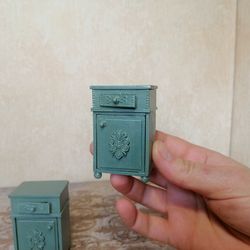 Bedside tables for the doll's bedroom. Scale 1:12. Handmade.
