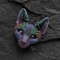 Psychedelic-cat-sphynx-necklace-fractal-jewelry-trippy-cat-rainbow-cat-magic mushrooms-sacred-geometry-cat-amulet-trippy-jewelry-shaman-cat