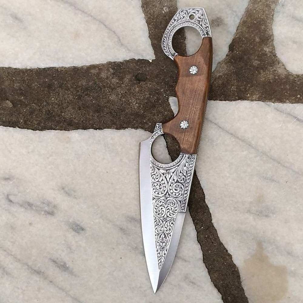 Handmade Karambit Knife, Damascus Fixed Blade Knife, Damascus Gut Hook Knife, Damascus Ka bar Knife Handmade Knives Gift