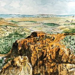 Bryce Canyon National Park Original Watercolor painting Utah Landscape Original Art 8 by 12