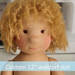 Waldorf doll boy 12'' (30 cm) – Waldorfpuppe – Steiner doll – Custom soft baby doll – Waldorf toy – Gift for kids