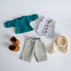 Ready to ship set of clothes for boy doll 12 inches (30cm) - boy doll outfit