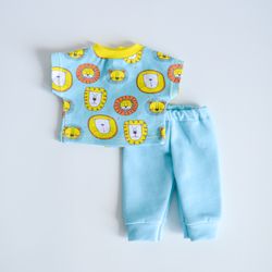 Ready to ship pajamas set for waldorf boy doll 12'' (30 cm) – boy doll outfit - Doll clothes