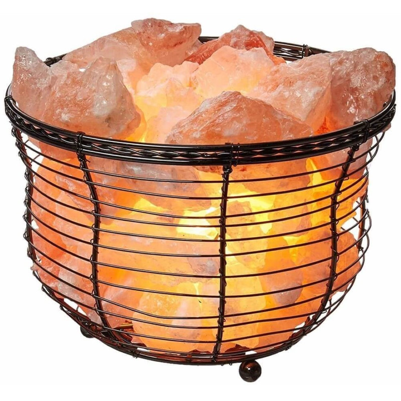 Basket Salt Lamp from Himalayan Trading Co. 100_ Real Himalayan Pink Salt! - Salt Rock Lamp - Himalayan Salt Rock - Salt Light - Authentic From Pakistan (2).jp