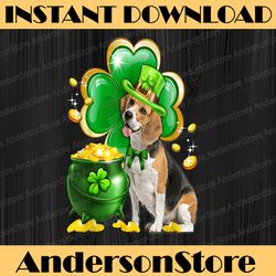 beagle dog shamrock st patrick's day celebration png sublimation designs