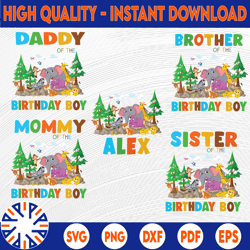 personalized birthday png, safari animals birthday family png, zoo family birthday party, family matching birthday party