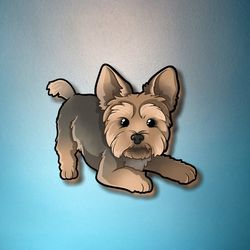 super kawaii little boy yorkshire terrier sticker! adorable yorkie friend-for laptop, planner, phone case