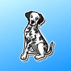super kawaii dalmation sticker! adorable fire house doggie-for laptop, planner, phone case