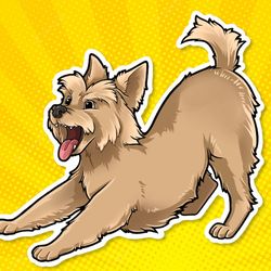 cairn terrier super kawaii sticker! adorable scottie friend-for laptop, planner, phone case