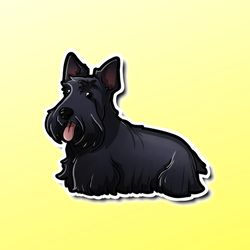 super kawaii scottish terrier sticker! adorable scottie friend-for laptop, planner, phone case