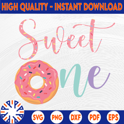 sweet one 1st birthday png, sweet one donut png, donut birthday png, 1st birthday girls png printable
