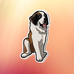 super kawaii saint bernard sticker! adorable dog friend-for laptop, planner, phone case