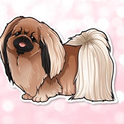 pekingese super kawaii sticker! adorable scottie friend-for laptop, planner, phone case
