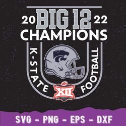 K State Football Big 12 Conference Championship Svg, Kansas-state Wildcats-big 12 Conference Champs Svg, "