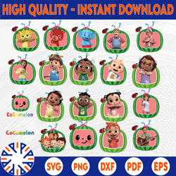 cocomelon clipart png, cocomelon birthday png bundle, cocomelon party, cocomelon characters png