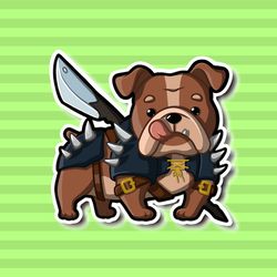 super kawaii inspired barbarian bulldog. adorable kawaii dog friend-for laptop, planner, phone case